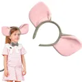Serre-tête oreilles de cochon en peluche gris et rose pour déguisements enfants adultes - Pink and gray ear headband