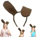 Soft plush brown puppy dog ears headband for Halloween costumes for kids and pets - Brown Headband