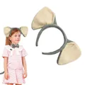 Serre-tête oreilles d'éléphant en peluche pour déguisement d'animaux pour enfants - Beige gray headband
