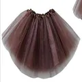 Elegant coffee brown adult tutu skirt with shimmer effects for Halloween party costume - 30cm 3-Layer Style / Dark Brown