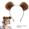 Cute brown plush bear ear headband hair accessory for girls and women party cosplay - 3D Ears Brown Bear