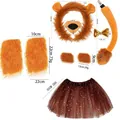 Detailed weights and dimensions for 6-piece lion costume set with brown tutu skirt. - Lion 9-Piece Set
