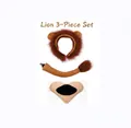 Detailed view of the 3-piece lion costume set including headband tail and mask. - Lion 3-Piece Set