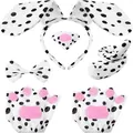 Set de costume de chiot dalmatien avec bandeau à pois, nez et gants en forme de pattes - Ensemble à pois