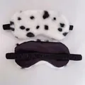 Comfortable plush sleep mask with Dalmatian spots and smooth black silk lining - Spotted Print