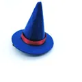 Miniature blue felt wizard hat with a red ribbon band for graduation celebrations - Witch Royal Blue