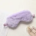 Soft purple plush sleep eye mask with comfortable elastic strap for deep restful sleep - Purple