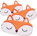 Set of three cute plush cartoon fox sleep masks with soft orange shading material - Orange Fox / Set of 3