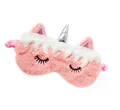Doux masque de sommeil 3D licorne en peluche rose pour dormir confortablement dans le noir - Vague