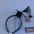 Elegant black graduation mortarboard headband with a stylish tassel for student party - Black Bachelor Cap