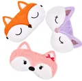 Soft plush cartoon fox sleep masks for nap and total light blocking comfort mask - Purple Fox / Set of 3