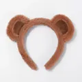 Diadema de orejas de oso marrón de peluche para cosplay y disfraces de fiesta hoy. - Diadema Única / Marrón