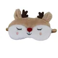 Soft plush reindeer sleep mask for Christmas nap with cute cartoon elk design and elastic - Christmas Deer 2