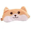 Cute Shiba Inu plush cartoon sleep mask for light shading and comfortable nap time - Yellow Bear