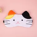 Cute calico cat plush sleep mask with soft embroidery for travel and napping - White Cat / Ice Pack Compatible