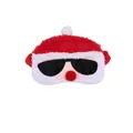 Plush Santa Claus eye mask for sleeping, festive Christmas design in red and white. - Santa Claus with Sunglasses
