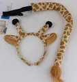 Detailed view of giraffe ears headband and plush tail set for kids' party costume. - Deer 2-Piece Set
