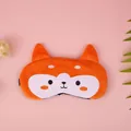 Cute orange fox cartoon plush sleep eye mask soft blackout blindfold for travel and napping - Orange Bear / Ice Pack Compatible