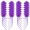 Set of 20 purple Hawaiian tinsel headbands for festive wedding party decorations - Purple
