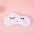 Cute white cloud plush eye mask with smiling face embroidery for sleeping - White Clouds / Ice Pack Compatible Adjustable