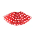 Red adult mesh tutu skirt featuring classic white polka dots for festive dance costumes - Bottoms / 30cm 3-Layer Polka Dot Style / Red Polka Dot