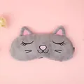Cute grey cat plush sleep eye mask with soft texture for travel and nap time comfort - Grey Cat / Ice Pack Compatible