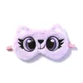 Cute purple plush owl sleep mask with cartoon embroidered eyes for relaxing sleep - Owl Purple