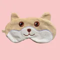 Cute cartoon plush sleep eye mask in brown and white animal design for better sleep - Yellow Dog-Bear
