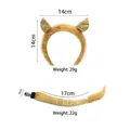 Handmade fuzzy lion ear headband and tail set in tan for animal costume cosplay - Gold Lion 2-Piece Set