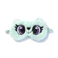 Cute mint green plush owl sleep mask with soft elastic strap for relaxation and travel - Green Owl