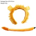 Plush lion ears headband and tail set for costume cosplay accessories - New Yellow Lion 2-Piece Set