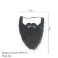 Funny black fake beard and moustache set for cosplay costumes and Halloween party accessories - False Beard / Black