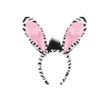 Zebra print animal ears headband with pink plush lining for Halloween cosplay - Zebra Headband / Single Piece