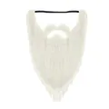 White long faux beard with elastic strap for cosplay and party costume decoration - False Beard / White