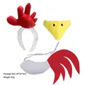 Turkey costume set including rooster comb headband, beak mask and tail for parties - Three-Piece Set