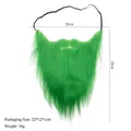 Long bright green synthetic fake beard prop for Halloween cosplay and party costume decoration - False Beard / Green