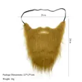 Long brown synthetic fake beard costume accessory for Halloween and Christmas party use - False Beard / Brown
