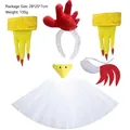 Complete chicken turkey costume set including headband tutu skirt gloves mask and tail - 6-Piece Set