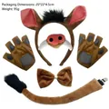 Brown animal costume set with headband ears nose tail and paw gloves for cosplay - Brown Ox (Set of 5) / Five-Piece Set