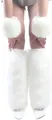 White faux fur leg warmers and matching wrist cuffs for Halloween and Christmas costumes - White 4-Piece Set / 40cm Leg Sleeves / White