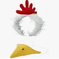 Turkey rooster costume set including a white feathered headband and a yellow beak mask - Headband and Beak Set