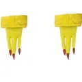 Yellow plush turkey feet gloves for Halloween and Thanksgiving costume parties - Rooster Foot Covers (Pair)