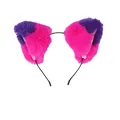 Faux fur cat ears headband in vibrant pink and purple for cosplay costume accessories - Purple Headband