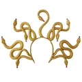 Edles goldenes Medusa Schlangen Kopfband für Halloween Kostüme und griechische Mythologie - L / Gold