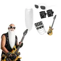 Professional rock star costume set including white beard, sunglasses, and inflatable guitar - Rock Star Set / White