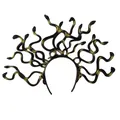 Medusa Schlangenkopfschmuck mit goldfarbenen schwarzen Schlangen für Halloween. - M / Gold Gemustert