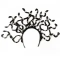 Medusa-Kopfschmuck mit silbernen und schwarzen Schlangen für Halloween und Kostüme - M / Silber Gemustert