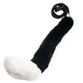 Realistic black and white plush fox tail cosplay accessory with adjustable belt strap - Tail Only / Black and White