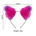 Vibrant pink and purple furry cat ear headband for Halloween and cosplay costumes - Single Headband / Purple