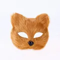 Plush orange fox animal mask for Halloween cosplay costumes and themed party events - Mask / Brown